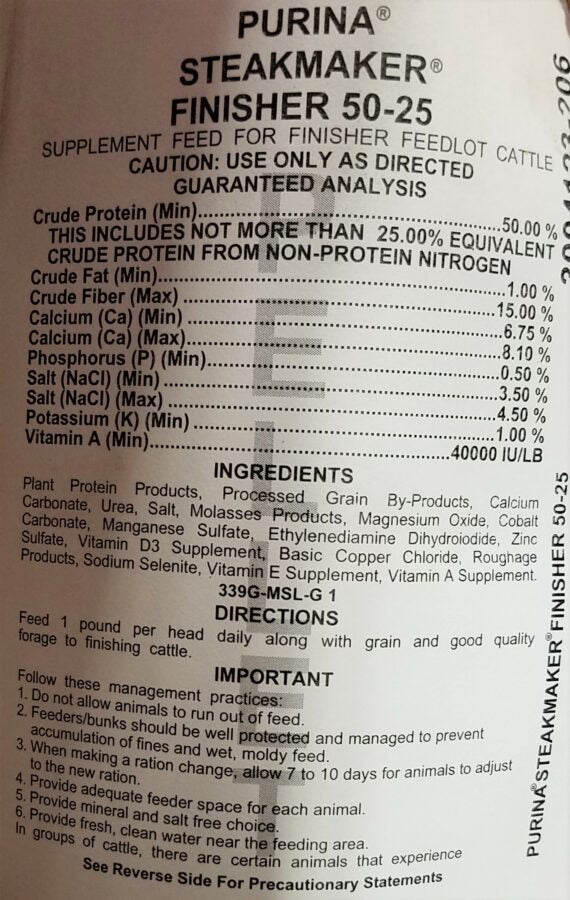 Purina SteakMaker 50-25 Finisher - 50 lb