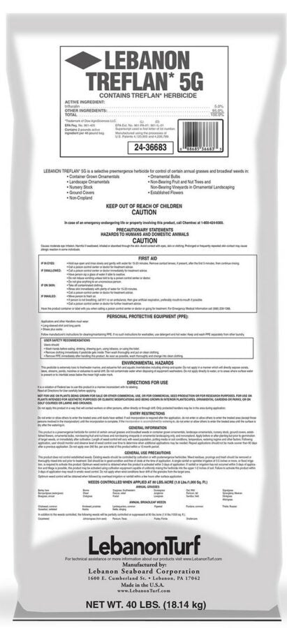 Treflan 5G Herbicide - 40 lb